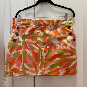 J.Crew Neon Camo Mod Mini Skirt Pink Orange Green Sz 8